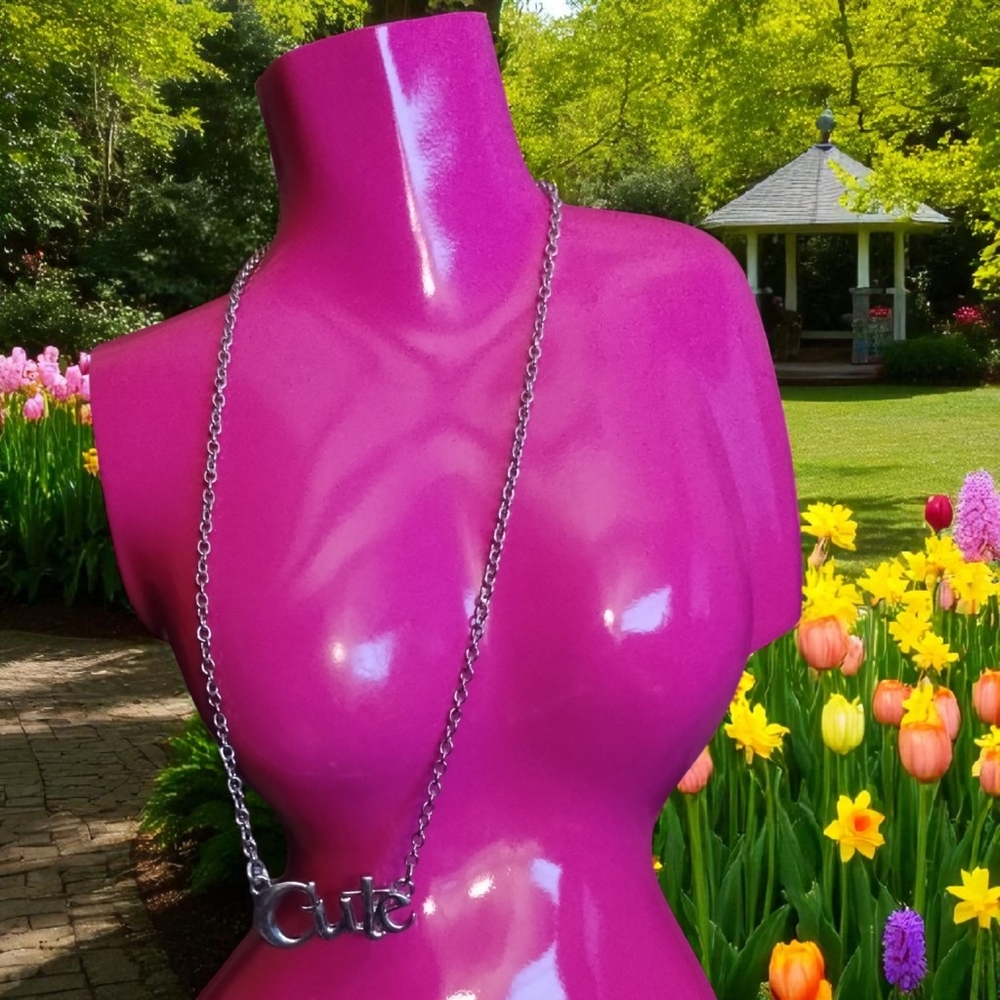 Silvertone 'Cute' Necklace
